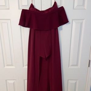 Maroon Dress with Built in Romper